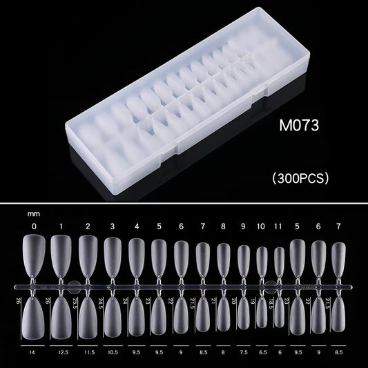 Tips 300pcs Press-on Nails, Pre Shaped Soft Gel x Nails M073