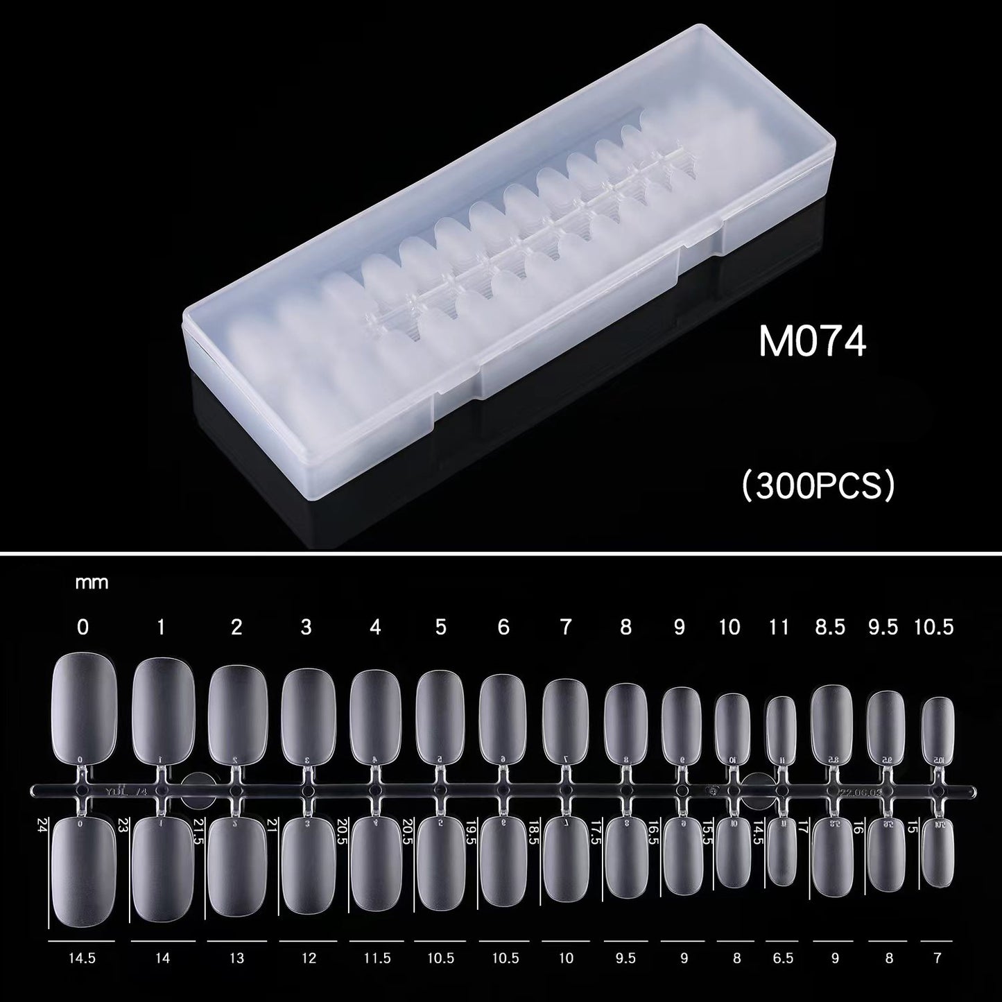 Tips 300pcs Press-on Nails, Pre Shaped Soft Gel x Nails M074