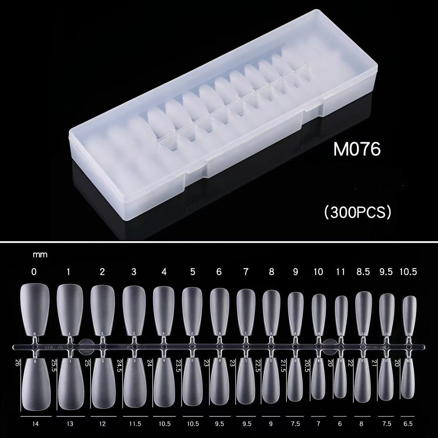 Tips 300pcs Press-on Nails, Pre Shaped Soft Gel x Nails M080