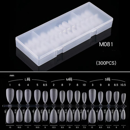 Tips 300pcs Press-on Nails, Pre Shaped Soft Gel x Nails M081