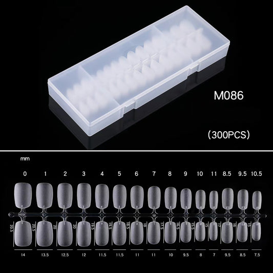 Tips 300pcs Press-on Nails, Pre Shaped Soft Gel x Nails M086