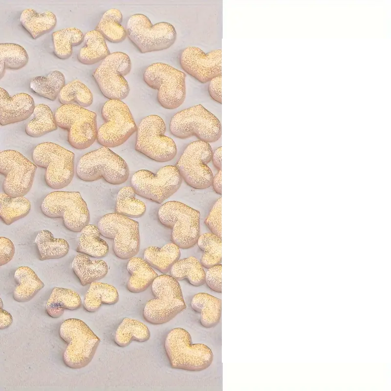 Peach Heart Resin Nail Art Decoration 10 pcs