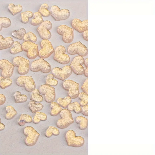 Peach Heart Resin Nail Art Decoration 10 pcs