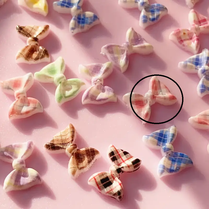 Bow Resin Nail Art Decoration 2pcs