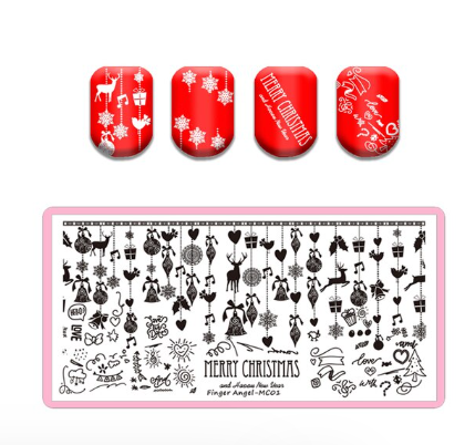 Finger Angel Christmas Stamping Plate - MC01