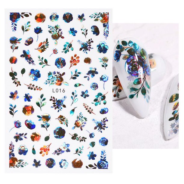 Holographic Flower Nail Sticker L016