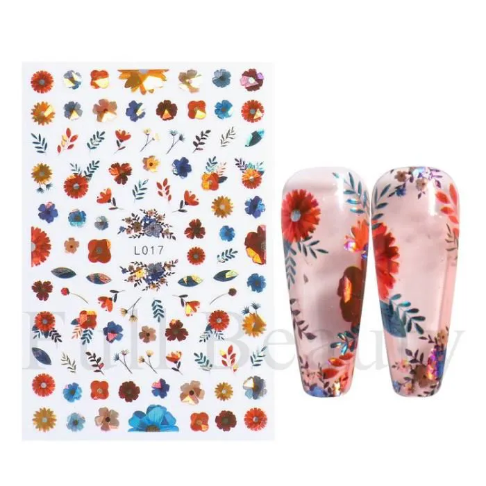 Holographic Flower Nail Sticker L017