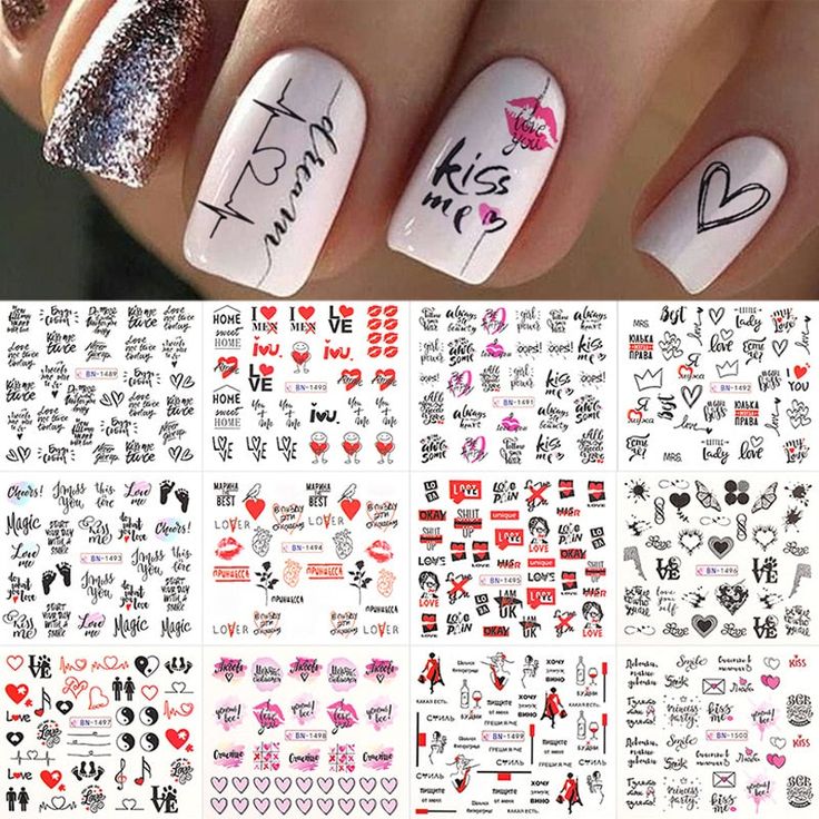 Valentine Abstract Love Nail Decal