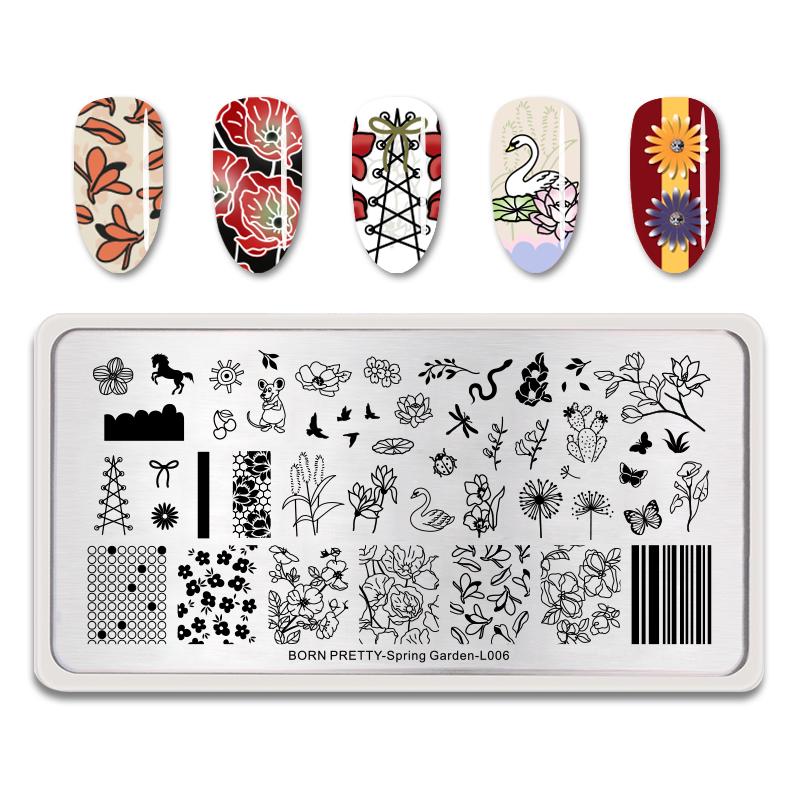 Spring Garden Born Pretty Nail Stamping Plate - L006