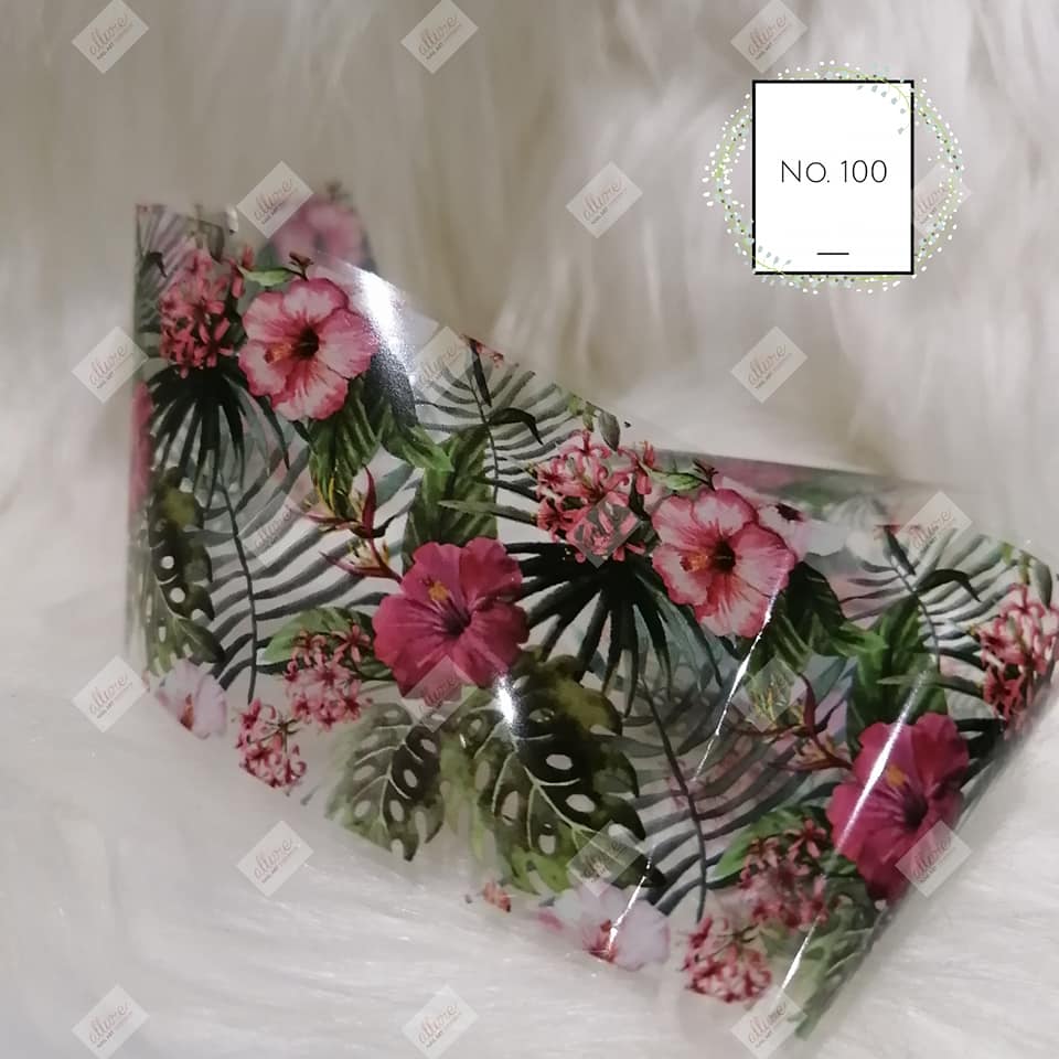 Floral Flower Foil Nail Transfer
