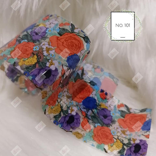 Floral Flower Foil Nail Transfer