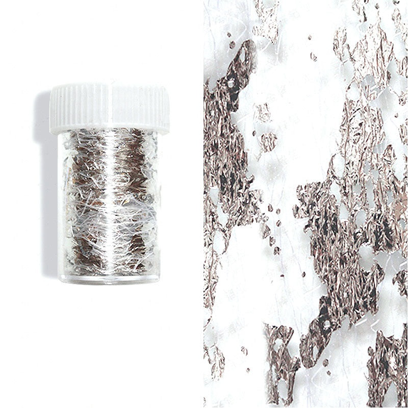 White Net Silver Foil Nail Mesh Net Foil Nail Art