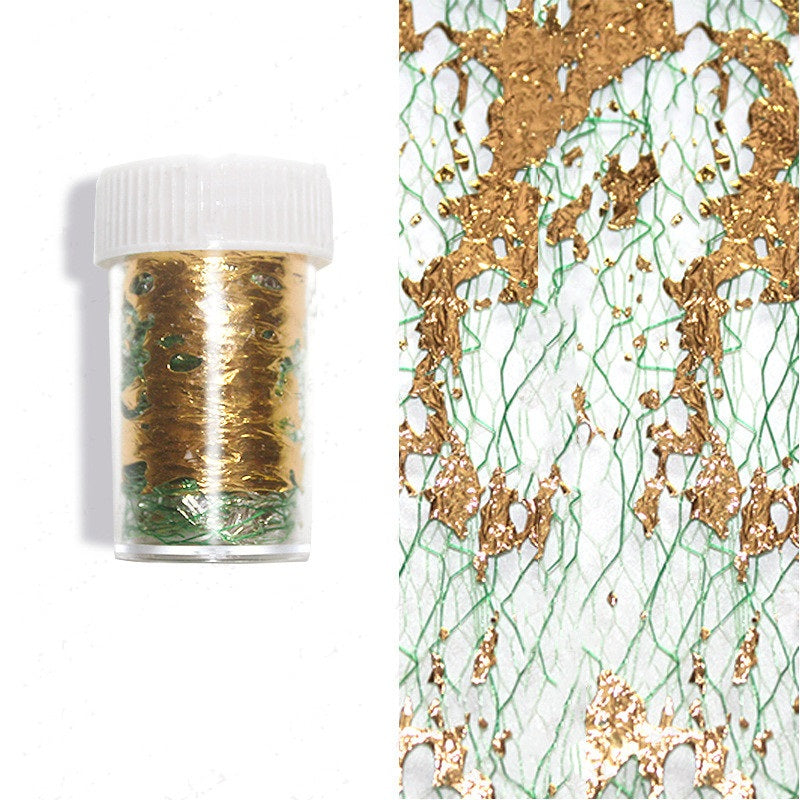 Green Net Gold Foil Nail Mesh Net Foil Nail Art