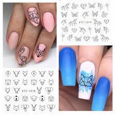 Geometric Animal Dog Rabbit Elephant Lion Cow Fox Nail Decal