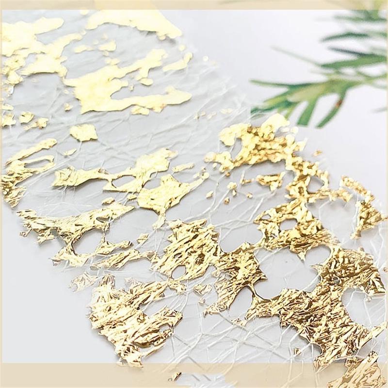 White Net Gold Foil Nail Mesh Net Foil Nail Art