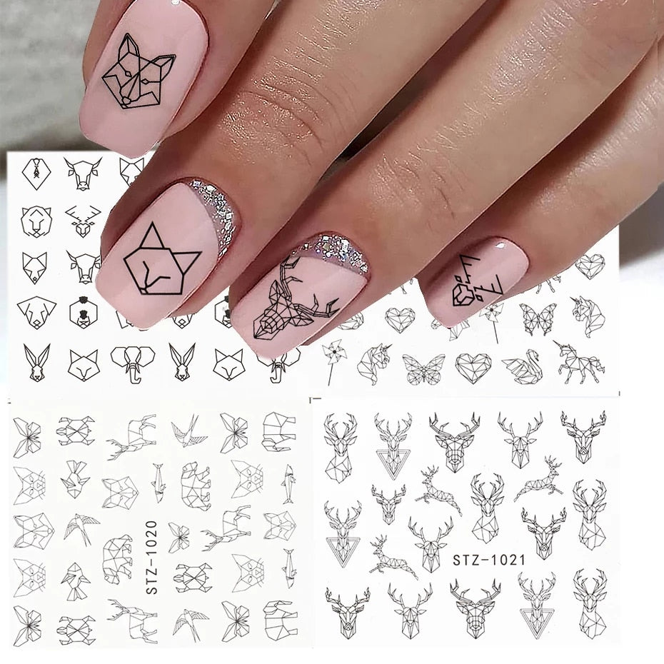 Geometric Animal Deer Nail Decal