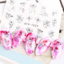 Abstract Faces Geometric Flower Nail Decal