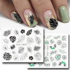 Abstract Palm leaf Flower Leaves Nail Decal