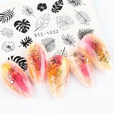 Abstract Palm leaf Flower Leaves Nail Decal