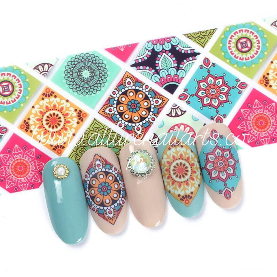 Paisley Mandala Bohemian Foil Nail Transfer