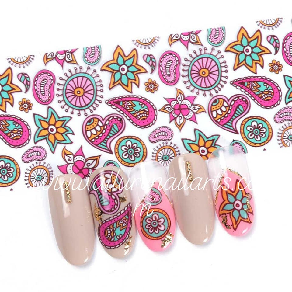 Paisley Mandala Bohemian Foil Nail Transfer