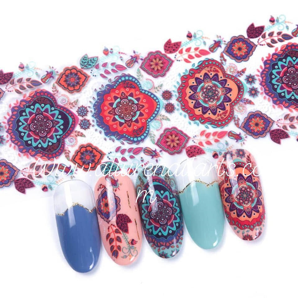 Paisley Mandala Bohemian Foil Nail Transfer