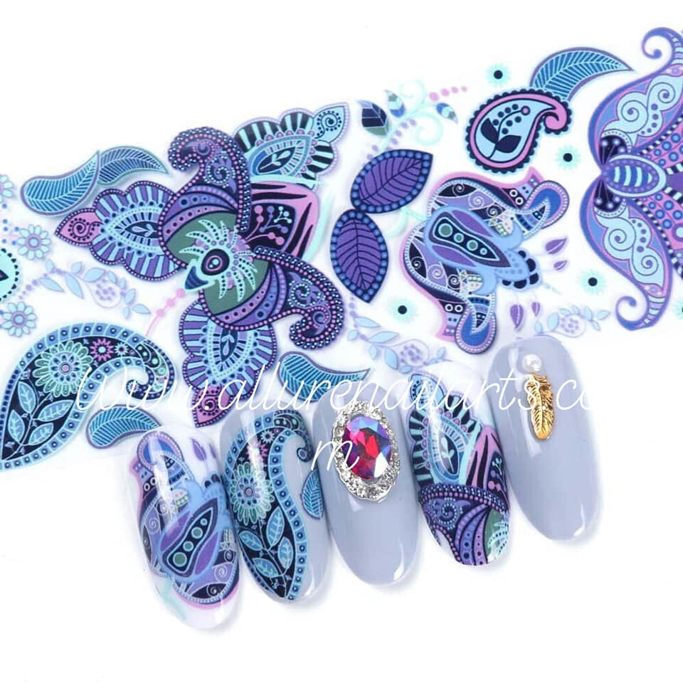 Paisley Mandala Bohemian Foil Nail Transfer
