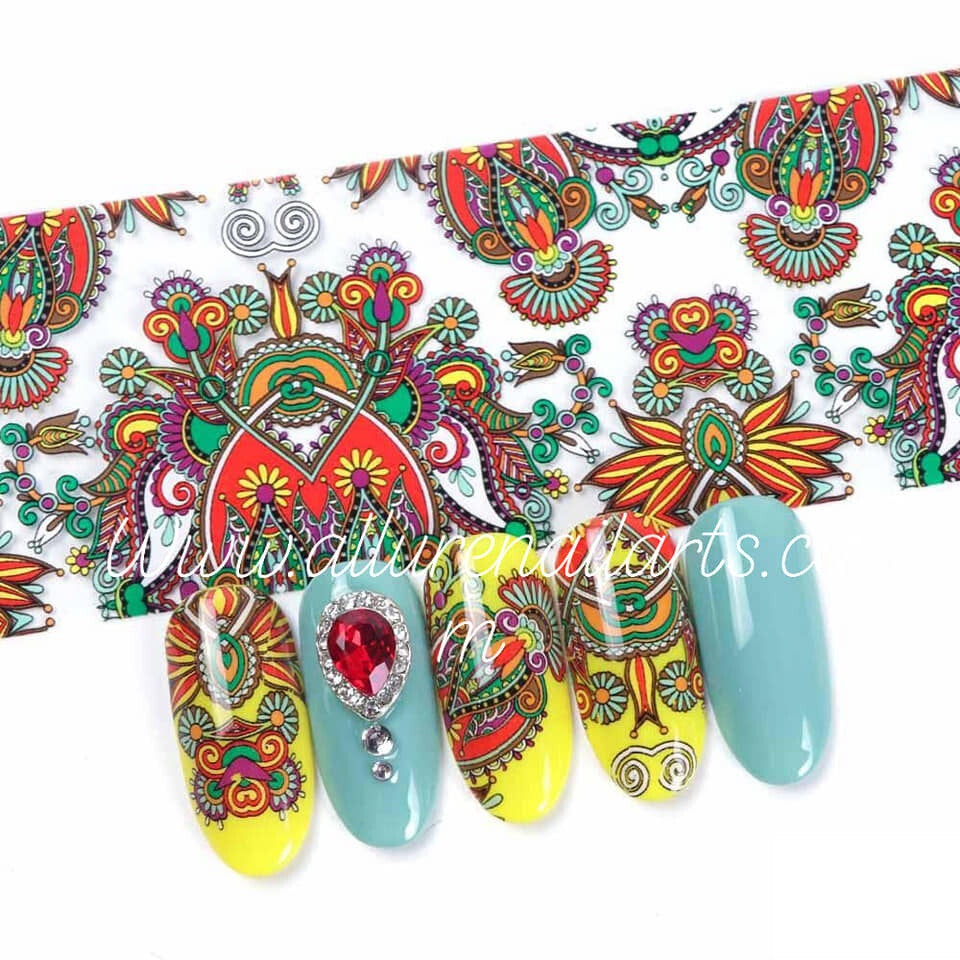 Paisley Mandala Bohemian Foil Nail Transfer