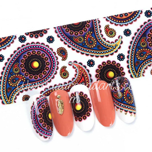 Paisley Mandala Bohemian Foil Nail Transfer