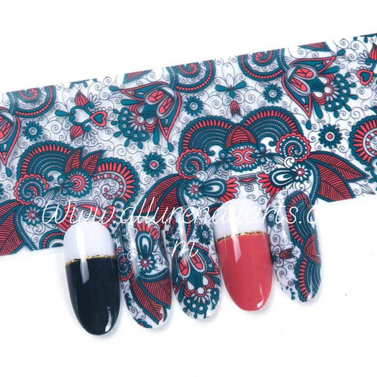 Paisley Mandala Bohemian Foil Nail Transfer