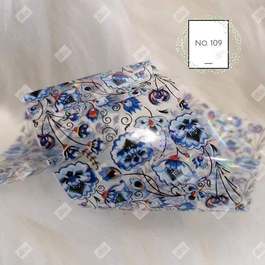 Floral Flower Foil Nail Transfer
