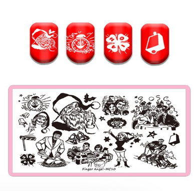 Finger Angel Christmas Stamping Plate - MC10