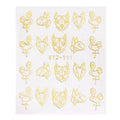 Gold Metallic Abstract Animal Dog Flamingo Fox Nail Decal