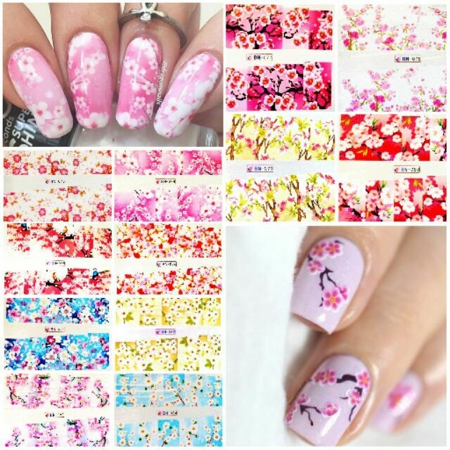 Cherry Blossom Flower Nail Decal