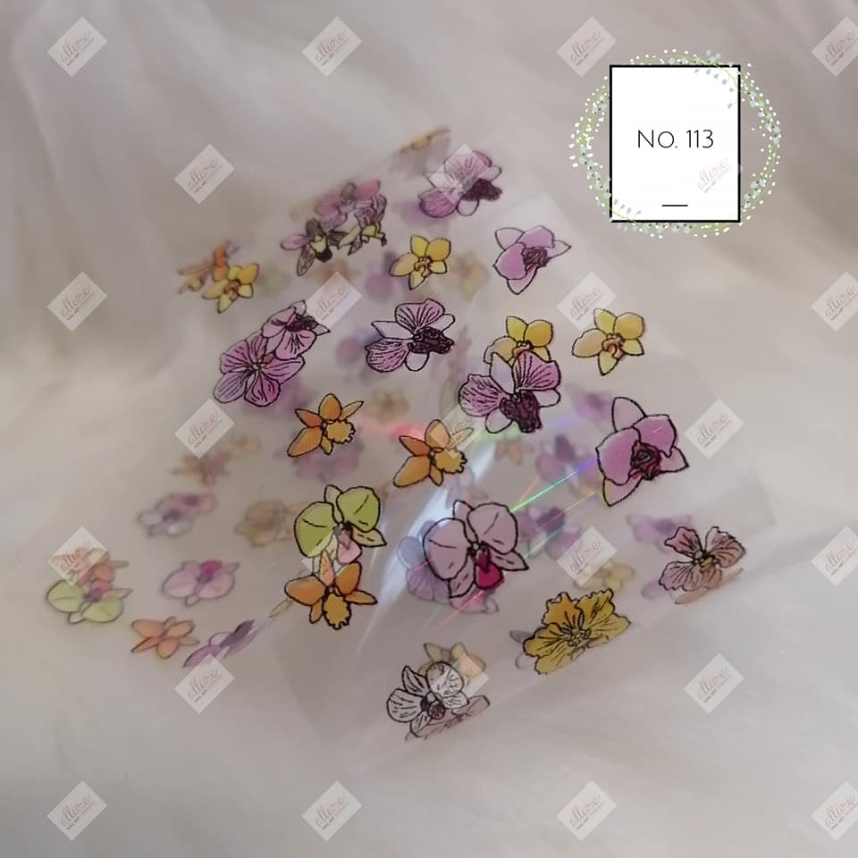 Floral Flower Foil Nail Transfer