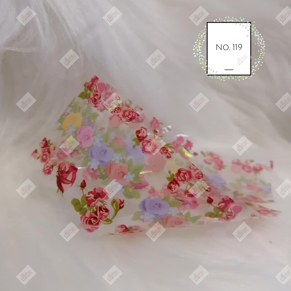 Floral Flower Foil Nail Transfer