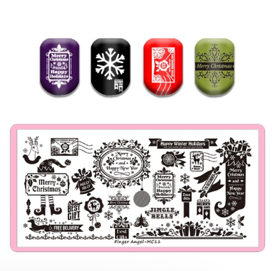 Finger Angel Christmas Stamping Plate - MC11