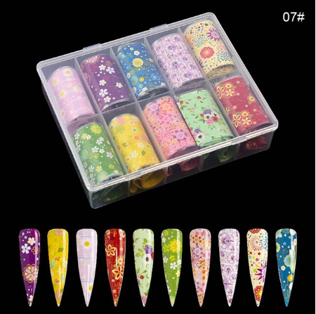 Flower Nail Art Foil Set Box