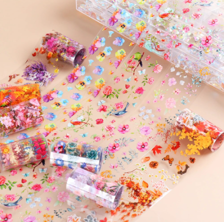 Autumn Maple Leaves Flower Nail Art Foil Set Box