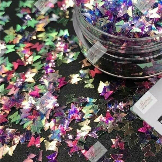 Rainbow Iridescent Butterfly Sequin Jars