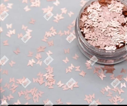 Rose Gold Butterfly Sequin Jars