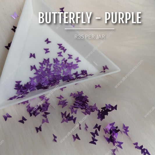 Purple Butterfly Sequin Jars