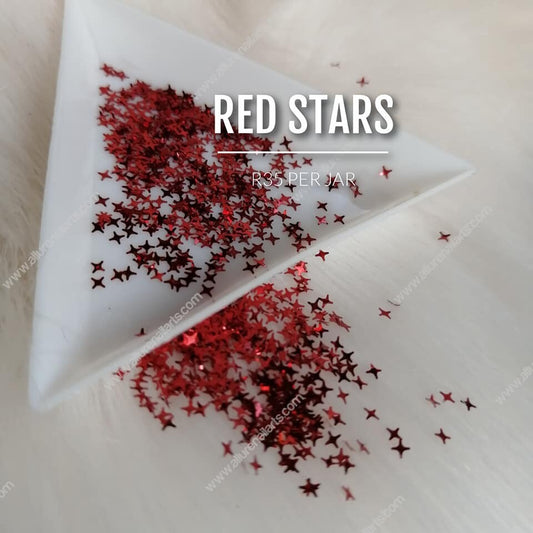 Red Stars Sequin Jars