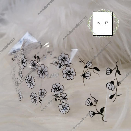 Floral Flower Foil Nail Transfer