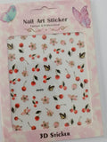 Flower Leaves Butterfly Cherry Nail Art Sticker