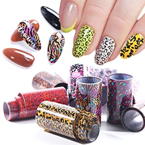 Animal Print Leoprint Nail Art 10pcs Foil Set