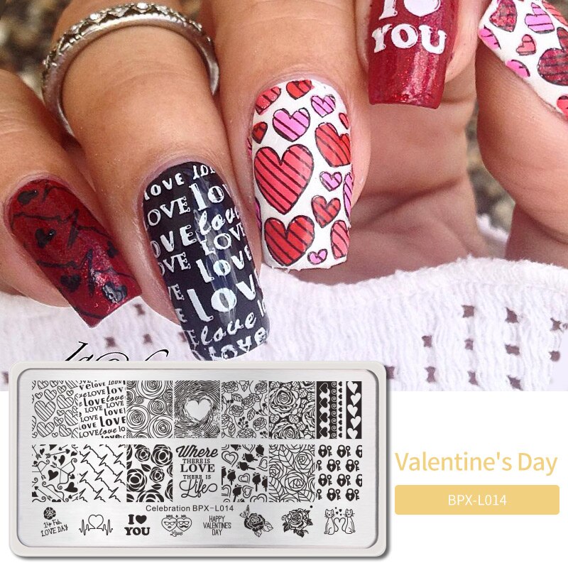 Valentines Born Pretty Plastic Stamping Plate BPXL014