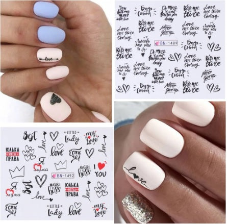 Valentine Abstract Love Nail Decal