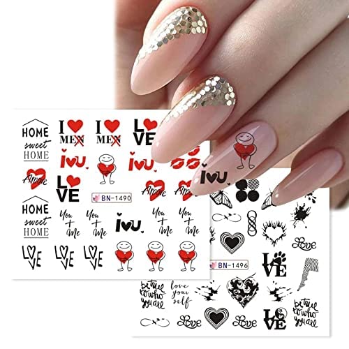 Valentine Abstract Love Nail Decal