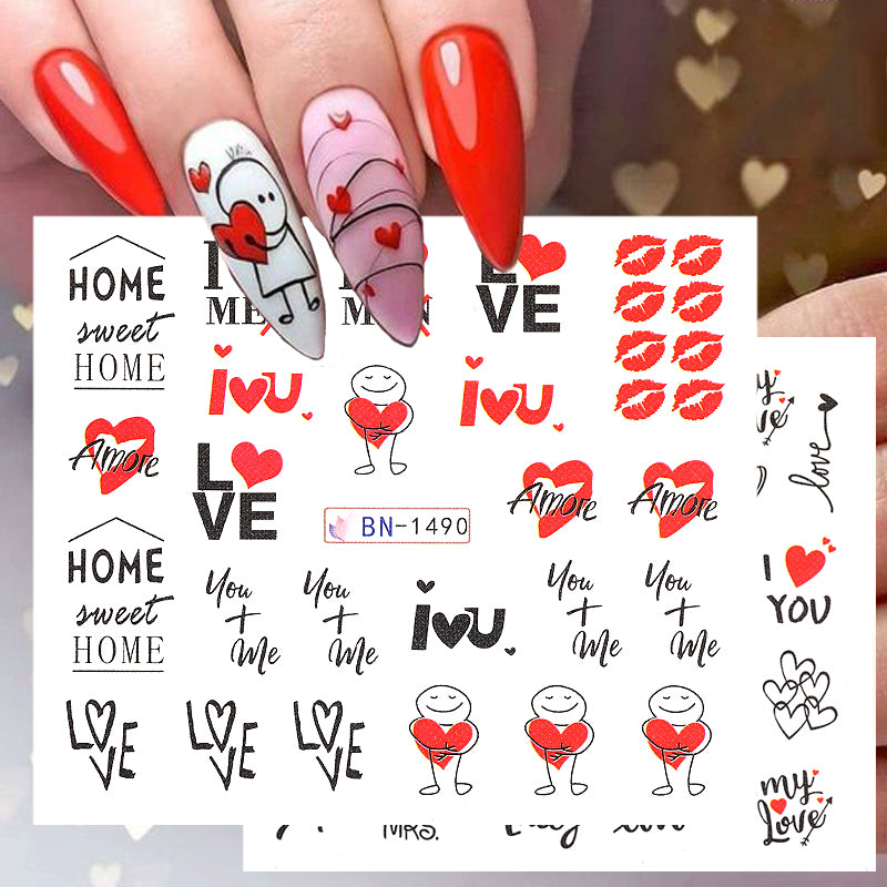 Valentine Abstract Love Nail Decal